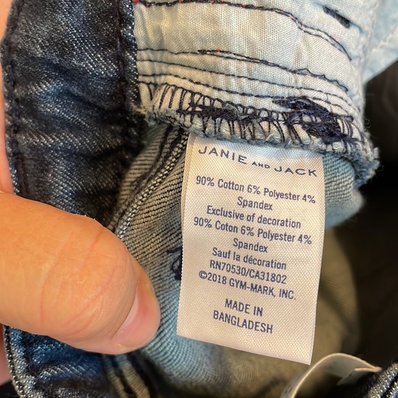 Janie and Jack Cropped Kick Hem Jeans Red Taping NWT - Picture 7 of 8